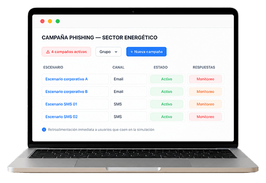 Phishing y Smishing: simulación por correo y SMS