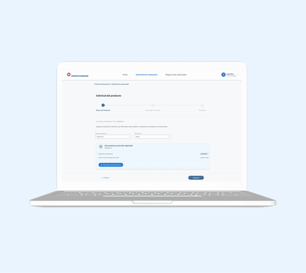 Optimización del sistema de gestión y aprobación de productos químicos para el sector minero
